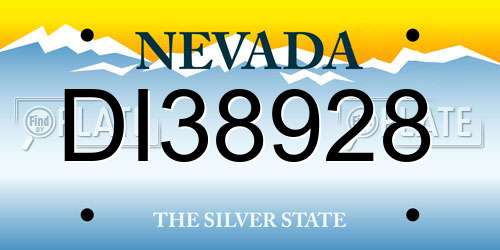 DI38928 Nevada License Plate