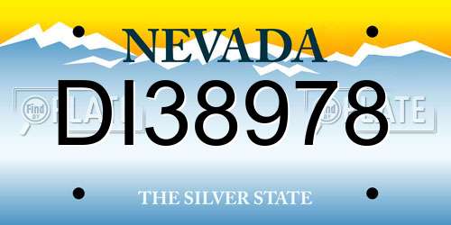 DI38978 Nevada License Plate