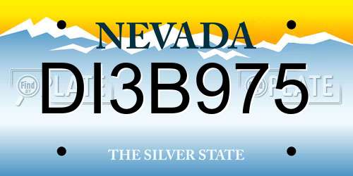 DI3B975 Nevada License Plate