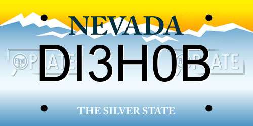 DI3H0B Nevada License Plate