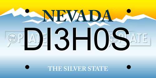 DI3H0S Nevada License Plate