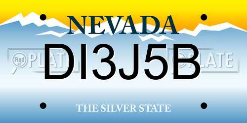DI3J5B Nevada License Plate