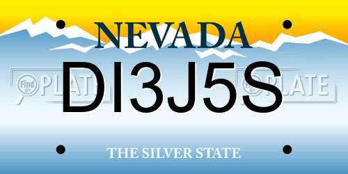 DI3J5S Nevada License Plate
