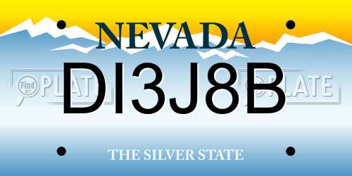 DI3J8B Nevada License Plate