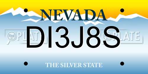 DI3J8S Nevada License Plate
