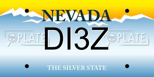 DI3Z Nevada License Plate