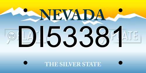 DI53381 Nevada License Plate