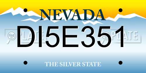 DI5E351 Nevada License Plate