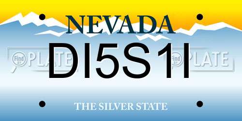 DI5S1I Nevada License Plate