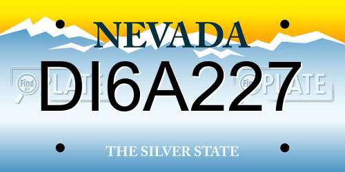 DI6A227 Nevada License Plate