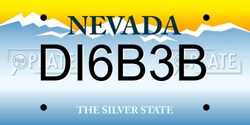 DI6B3B Nevada License Plate