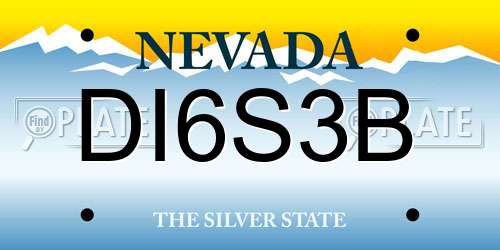 DI6S3B Nevada License Plate
