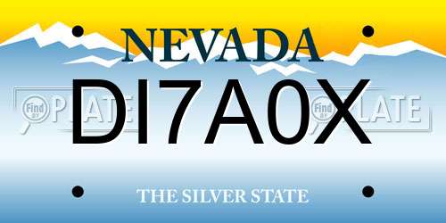 DI7A0X Nevada License Plate