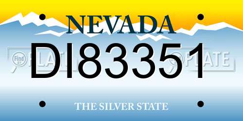 DI83351 Nevada License Plate