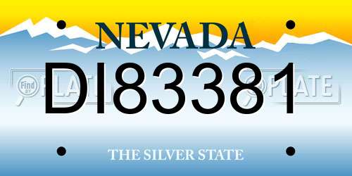 DI83381 Nevada License Plate