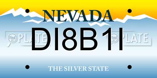 DI8B1I Nevada License Plate