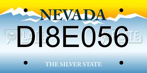 DI8E056 Nevada License Plate