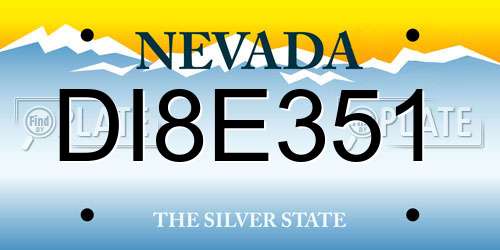 DI8E351 Nevada License Plate