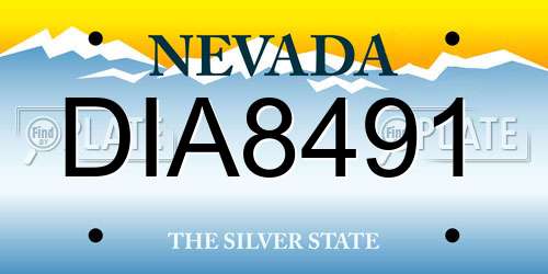 DIA8491 Nevada License Plate