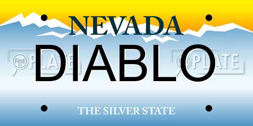 DIABLO Nevada License Plate