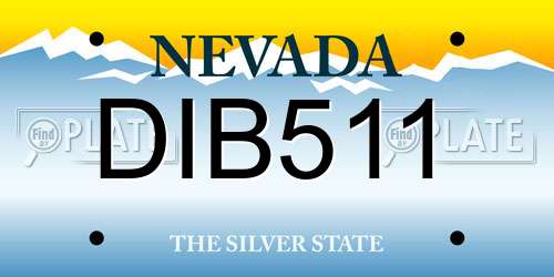 DIB511 Nevada License Plate
