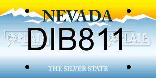 DIB811 Nevada License Plate