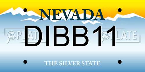 DIBB11 Nevada License Plate