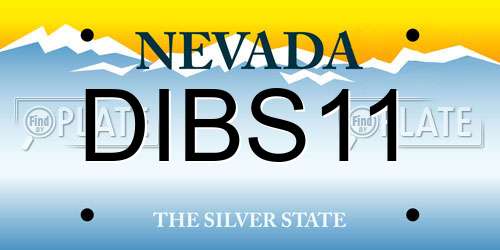 DIBS11 Nevada License Plate