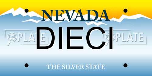 DIECI Nevada License Plate