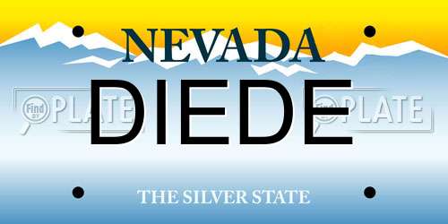 DIEDE Nevada License Plate