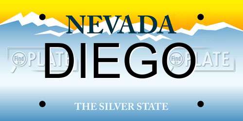 DIEGO Nevada License Plate