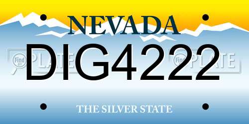 DIG4222 Nevada License Plate