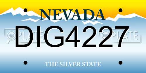 DIG4227 Nevada License Plate