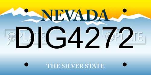 DIG4272 Nevada License Plate