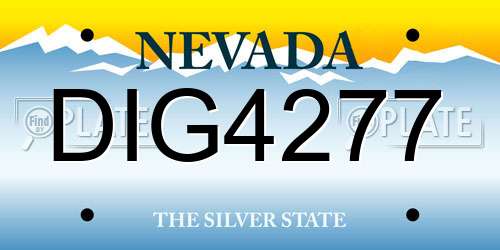 DIG4277 Nevada License Plate