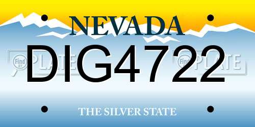 DIG4722 Nevada License Plate