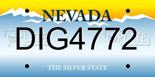 DIG4772 Nevada License Plate