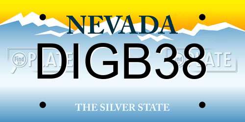 DIGB38 Nevada License Plate