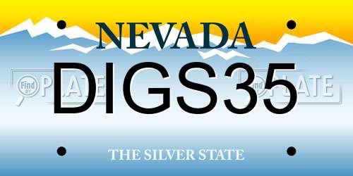 DIGS35 Nevada License Plate