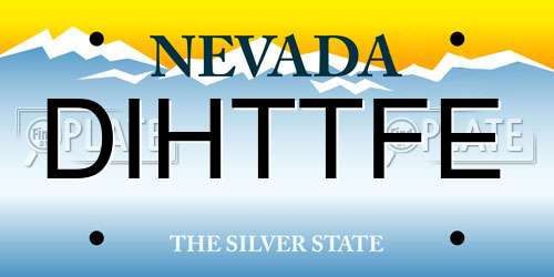 DIHTTFE Nevada License Plate