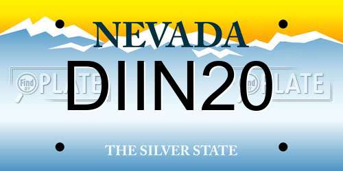 DIIN20 Nevada License Plate