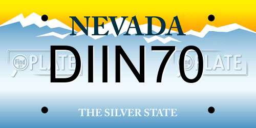 DIIN70 Nevada License Plate