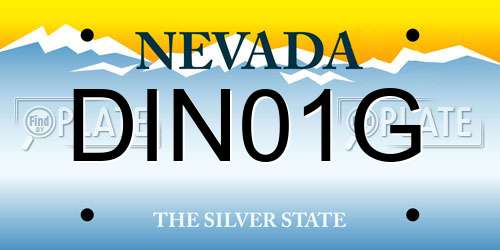 DIN01G Nevada License Plate
