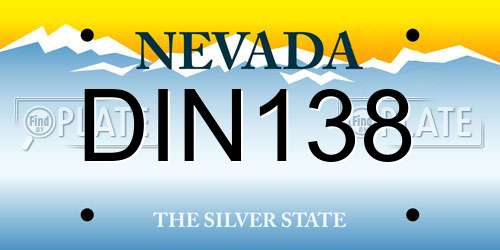 DIN138 Nevada License Plate
