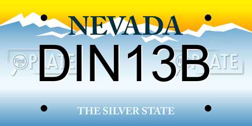DIN13B Nevada License Plate