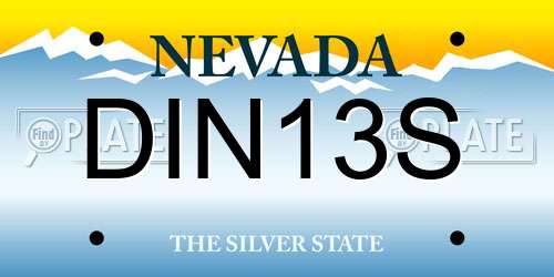 DIN13S Nevada License Plate
