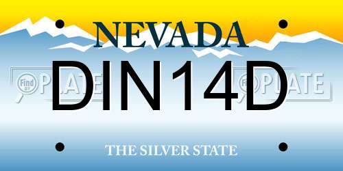 DIN14D Nevada License Plate