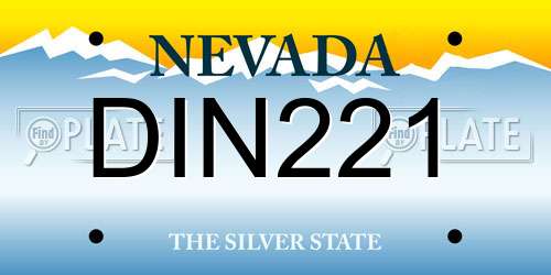 DIN221 Nevada License Plate