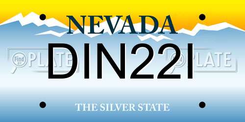 DIN22I Nevada License Plate