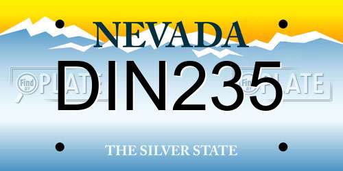 DIN235 Nevada License Plate